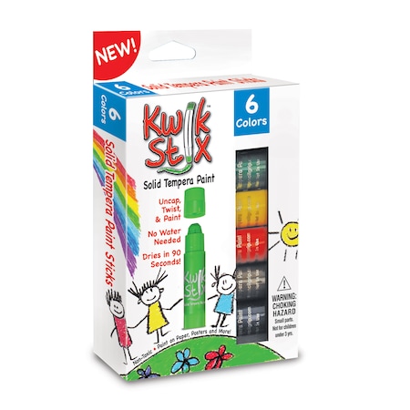 Kwik Stix Solid Tempera Paint Sticks, Primary Colors, PK36 TPG-601